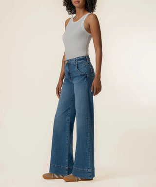 Kut From The Kloth Maya High Rise Wide Legs Pant W/ Wide Hem