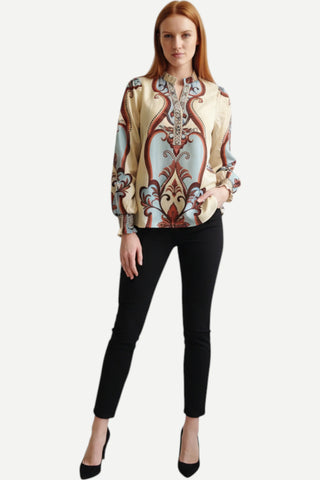 Maude Ashley Top, Olive Florals