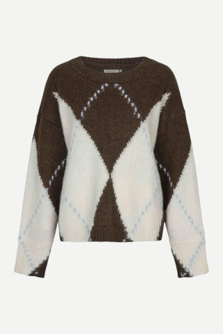 Esqualo Sweater Big Argyle, Coffee