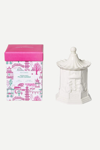Two's Company Pagoda Candle, Amber