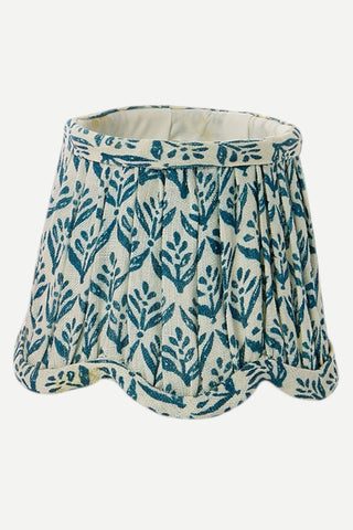 Two's Company Scalloped Floral Fabric Lampshade, Blue TWO'S COMPANY