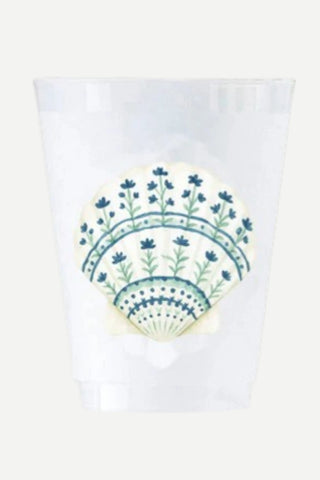 WH Hostess Painted Sea Shell Shatterproof Cups, Set of 8 WH Hostess
