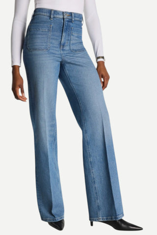 Spanx SPANXshape™ Authentic 360 Easy Flare Jeans with Patch Pockets, Elysian SPANX
