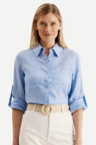 Tyler Boe Addison Linen Shirt, Porcelain