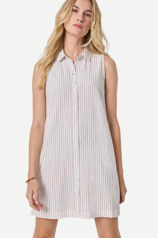 Lilla P Striped Button Down Dress, Bark Stripe LILLA P