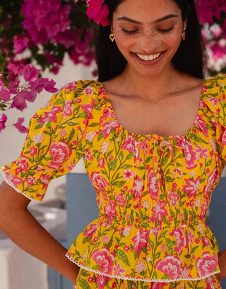 Pink City Prints Katie Top, Provencal Peony Pink City Prints