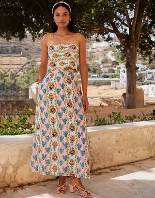 Pink City Prints Sicily Top, Vintage Bouquet Pink City Prints