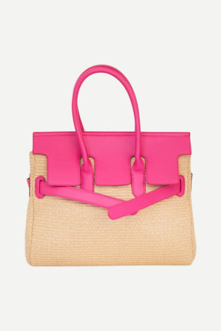 Lisi Lerch Stella Soft Rattan Handbag, Hot Pink