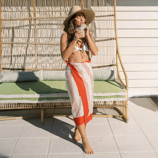 Sunshine Tienda Cherry Pinstripe Sarong Sunshine Tienda