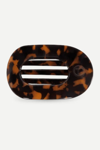 Teleties Small Flat Round Clip, Tortoise