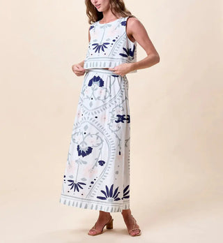 Cleobella Juliet Ankle Skirt, Liliana Blue Surf Print CLEOBELLA